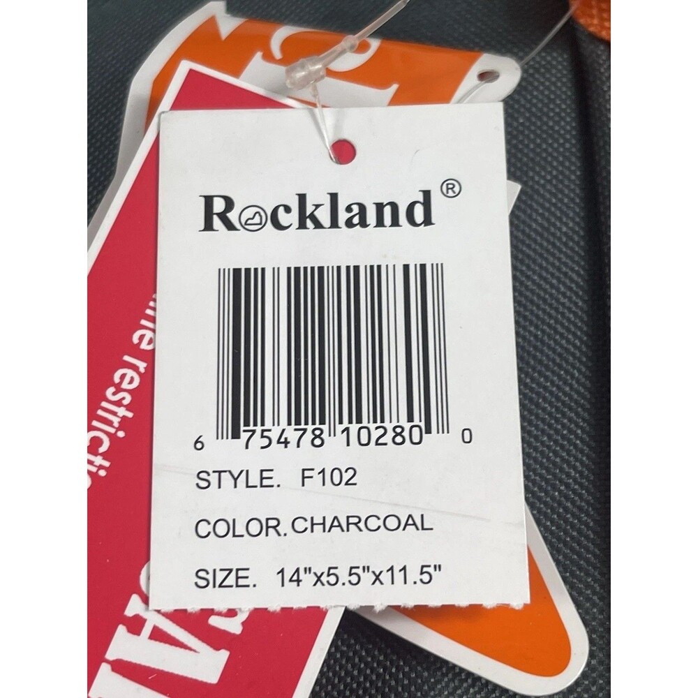 Rockland Carry On Travel Bag Charcoal Orange 14” Overnight Duffel With Strap NWT - Picture 9 of 11
